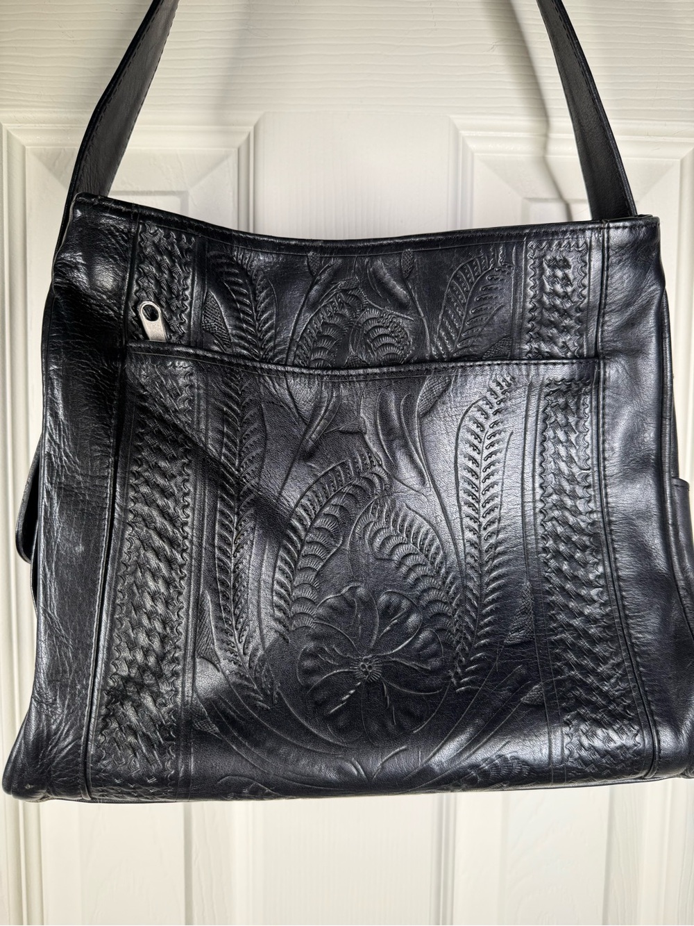 Vintage Artisan Hand tooled  Boho Western Shoulder Bag Crafted in Paraguay